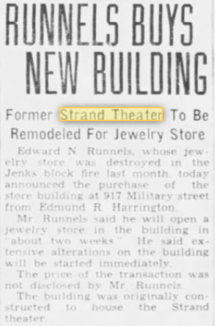 Strand Theatre - March 1939 Converted To Jewelry Store (newer photo)
